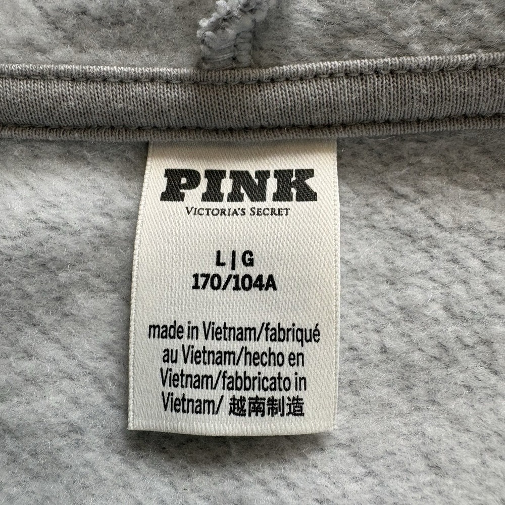 Victoria's Secret PINK Hoodie & Jogger Set Gray Size Large Pullover Sweatpants - Picture 12 of 16